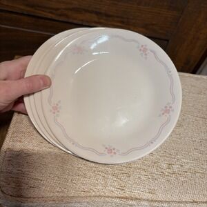 Corelle English Breakfast Bread Dessert Plates 6.75" Set of 4 Vintage
